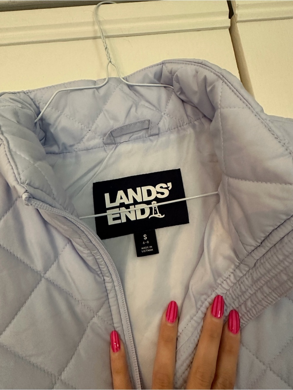 Lands' End Light Lavender Quilted Vest Size S - Picture 2 of 7